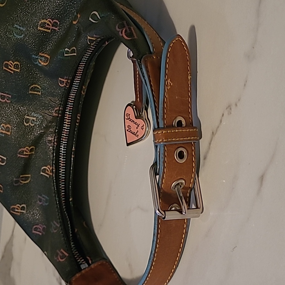 Vintage Dooney & Bourke Rainbow Monogram Logo Mini Hobo Bucket Bag Purse Y2K - Picture 9 of 16